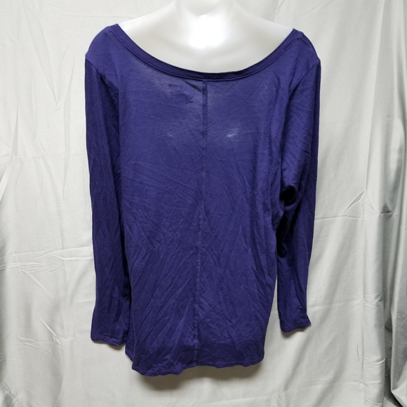 NWOT Lane Bryant plum V neck long sleeve top 14/16 - Picture 2 of 3